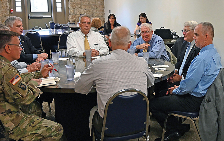 Gen. (Ret.) Carter F. Ham attended a luncheon at the Frontier Conference Center with a group of CGSC Foundation leaders, CGSC and SAMS faculty, as well as two Civilian Aides to the Secretary of the Army (CASAs) from Missouri and Kansas.