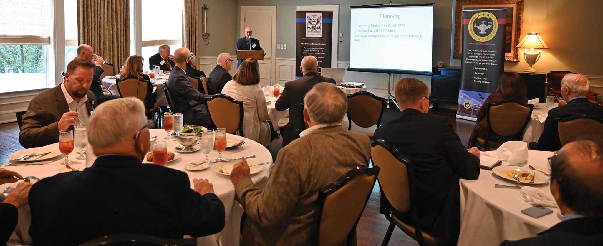 ARNSF OCT w Terry Buckler, youngest member of the Son Tay Raiders in November 1970, delivers his presentation on the Son Tay Raid at the Carriage Club in Kansas City Oct. 12, 2023.